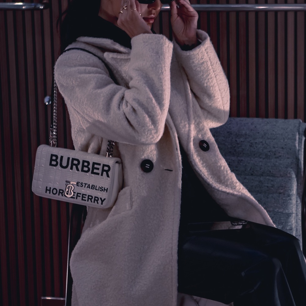 White Burberry crossbody bag